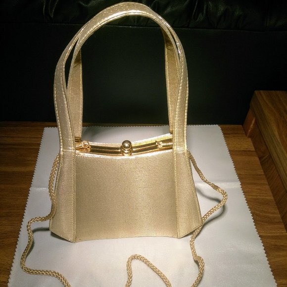 Other - DRESSY SMALL PURSE IN GOLDEN FABRIC